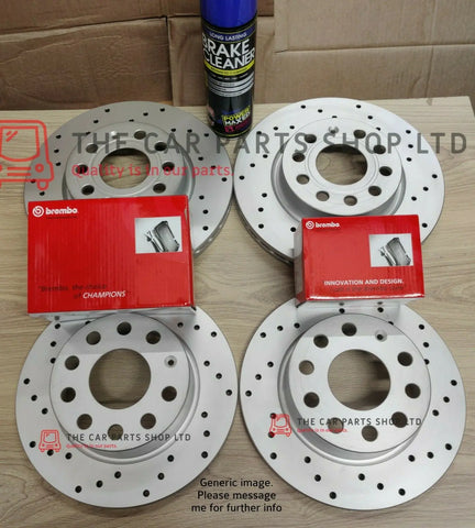 FOR MINI COOPER 1.6 R50 2001-2007 DRILLED FRONT REAR DISCS & BREMBO PADS SENSORS