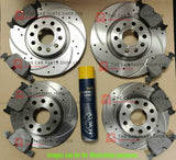 TO FIT AUDI A4 MK3 S-LINE 04-08 FRONT & REAR DRILLED & GROOVED DISCS WITH PADS