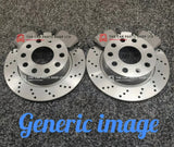TO FIT AUDI A4 MK3 2004> DRILLED BRAKE DISCS REAR DISCS AND NEW PADS