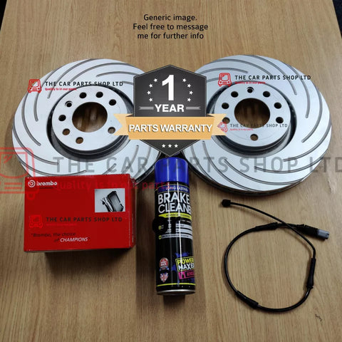 FOR BMW 118D E87 2.0 (MSPORT) COATED REAR GROOVED DISCS WITH BREMBO PADS SENSOR