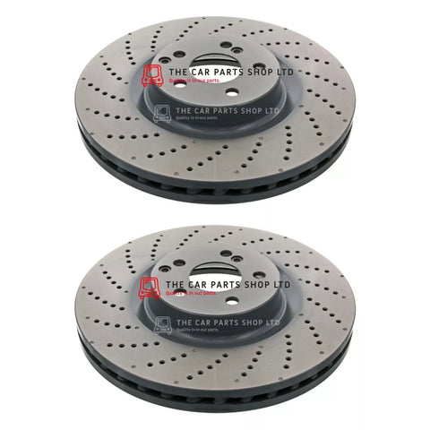 FOR MERCEDES C63 AMG W204 FRONT DRILLED BRAKE DISCS HIGH CARBON 360MM OEM