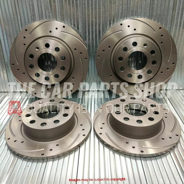 FITS VW GOLF R MK7 2013> FRONT AND REAR DRILLED & GROOVED DISCS ONLY