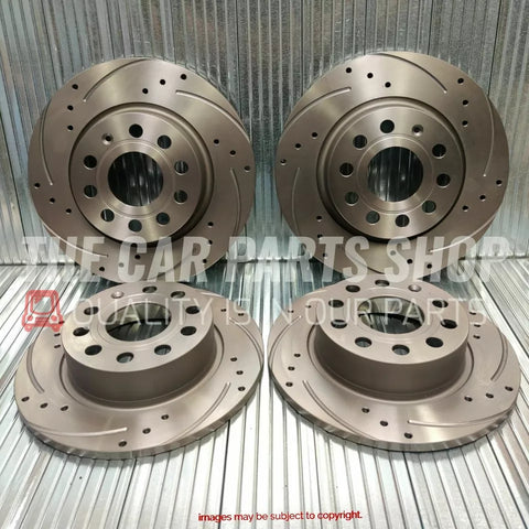 FITS VW GOLF R MK7 2013> FRONT AND REAR DRILLED & GROOVED DISCS ONLY
