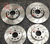 FOR BMW 118D E87 M-SPORT DRILLED FRONT & REAR BRAKE DISCS PACK BRAND NEW