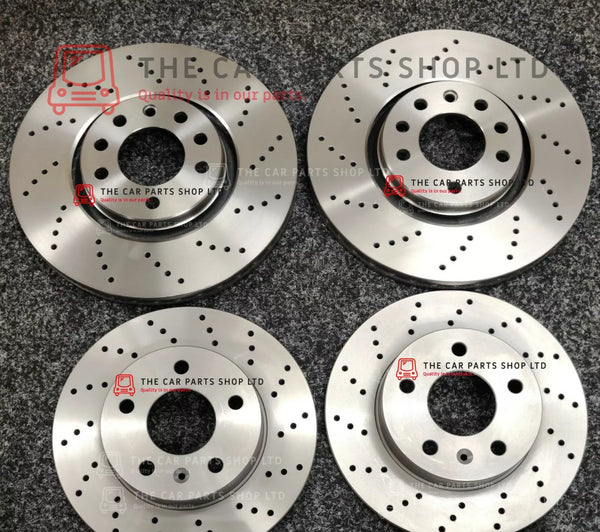 FOR BMW 118D E87 M-SPORT DRILLED FRONT & REAR BRAKE DISCS PACK BRAND NEW