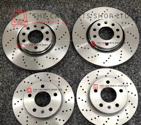 FOR BMW 118D E87 M-SPORT DRILLED FRONT & REAR BRAKE DISCS PACK BRAND NEW