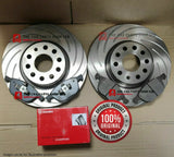 FITS VW SCIROCCO 2.0 TDI MK3 13-17 GROOVED BREMBO REAR DISCS 253MM BREMBO PADS