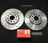 FOR BMW 118D E87 DRILLED BREMBO FRONT DISCS + BREMBO PADS AND WEAR SENSOR