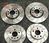 TO FIT AUDI A4 MK3 2004> DRILLED FRONT DISCS 288MM & REAR DISCS 245MM BRAND NEW