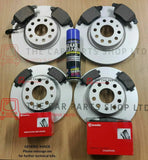 FOR AUDI A4 MK3 TDI S-LINE OE QUALITY FRONT AND REAR BRAKE DISCS + BREMBO PADS