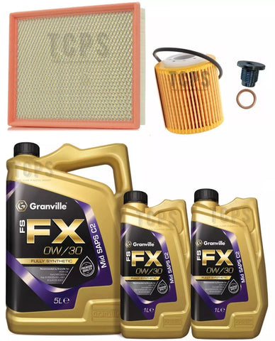 FOR FORD FOCUS 1.5 TDCI MK4 SERVICE KIT 7L GRANVILLE 0W30 WITH AIR OIL FILTER