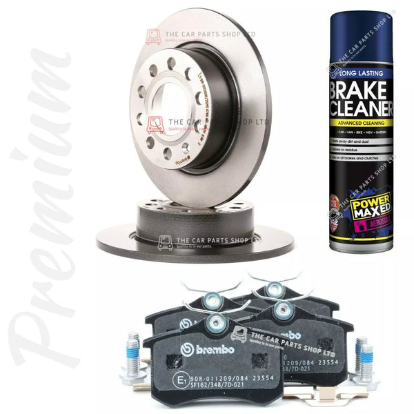 FOR VW CADDY MK3 2.0 2004-2012 BREMBO REAR DISCS 256MM & BREMBO PADS + CLEANER
