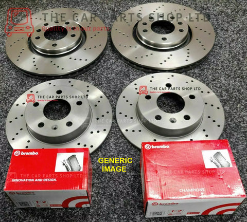 TO FIT SKODA FABIA TDI VRS MK1 FRONT & REAR DRILLED BRAKE DISCS & BREMBO PADS