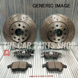 FOR AUDI A4 MK3 TDI S-LINE DRILLED & GROOVED REAR BRAKE DISCS 255MM & NEW PADS