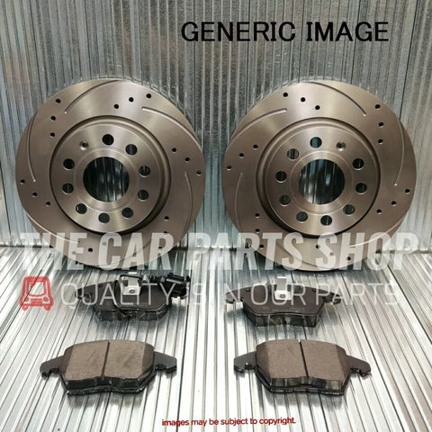FOR FORD MONDEO 2.0 TDCI MK5 14-18 DRILLED GROOVED REAR BRAKE DISCS + BRAKE PADS