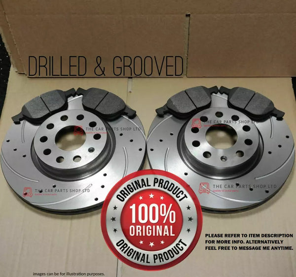 FOR FORD MONDEO 2.0 TDCI MK5 14-18 DRILLED GROOVED FRONT DISCS 300MM & PADS