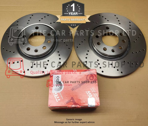 FOR AUDI A4 MK3 2004> DRILLED FRONT BRAKE DISCS 288MM & TRW PADS