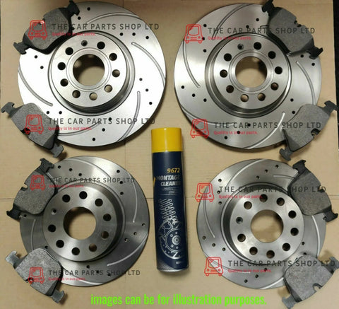 FOR FORD MONDEO 2.0 TDCI MK5 14-18 DRILLED GROOVED FRONT REAR BRAKE DISCS & PADS