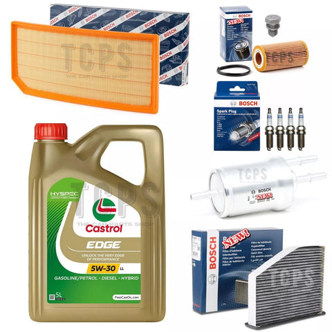 FULL BOSCH SERVICE KIT WITH 5L CASTROL EDGE FOR VW GOLF GTI EDITION-30 MK5