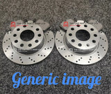 FOR FORD FIESTA MK6 1.6 TDCI 12-17 DRILLED FRONT BRAKE DISCS & BRAKE PADS