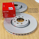 FOR VW GOLF R MK7 2013> COATED REAR AXLE BRAKE DISCS WITH BREMBO PADS BRAND NEW