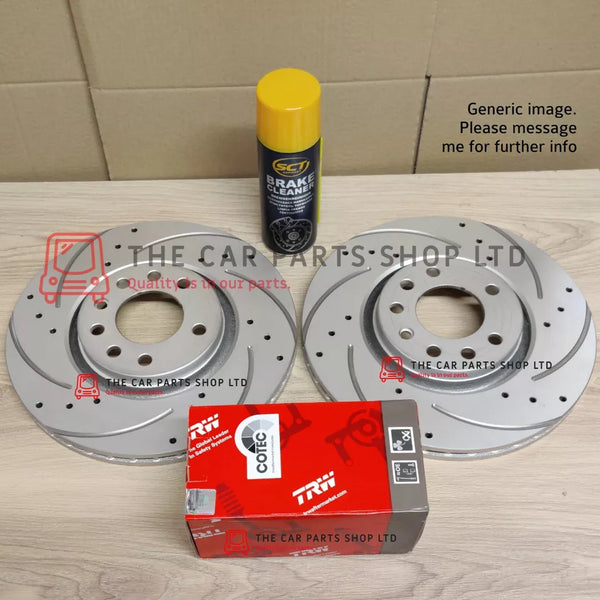 FOR AUDI S3 2.0 8V MK3 2012> DRILLED & GROOVED REAR DISCS & GENUINE TRW PADS