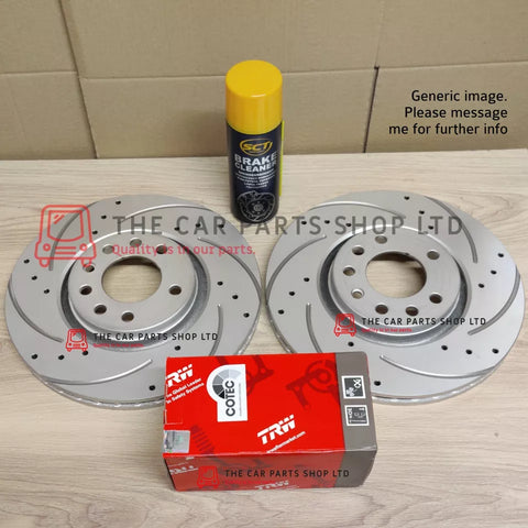 FOR AUDI S3 2.0 8V MK3 2012> DRILLED & GROOVED REAR DISCS & GENUINE TRW PADS