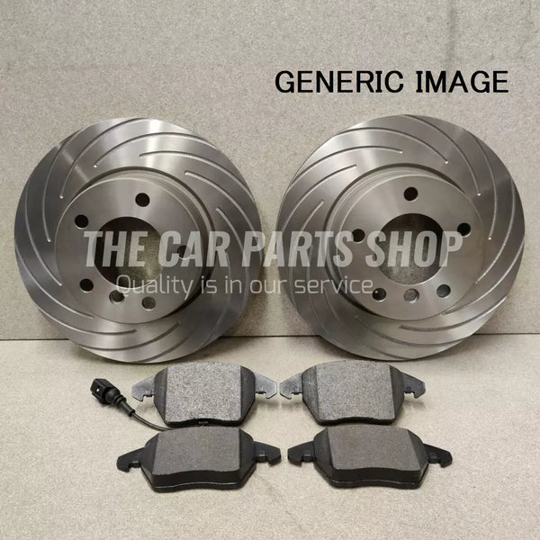 FOR VW GOLF R MK7 2013> FRONT BRAKE DISCS GROOVED WITH NEW PADS 340MM