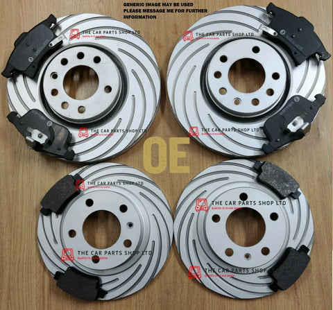 FITS MINI COOPER 1.6 R50 01-07 GROOVED FRONT & REAR BRAKE DISCS & PADS + SENSOR