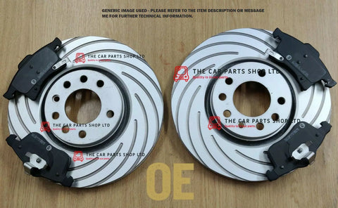 TO FIT VW GOLF R MK7 2013> FULLY COATED FRONT DISCS GROOVED & PADS