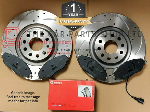 FITS VAUXHALL CORSA VXR NUERBURGRING REAR GROOVED BREMBO DISCS & PADS AS SHOWN