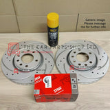 FOR VW GOLF MK6 TDI DRILLED & GROOVED REAR BRAKE DISCS & TRW PADS NEW