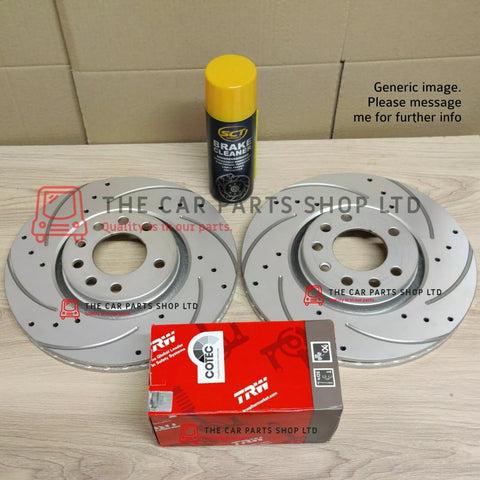 FOR AUDI A4 BLACK EDITION COATED REAR DRILLED AND GROOVED DISCS WITH TRW PADS