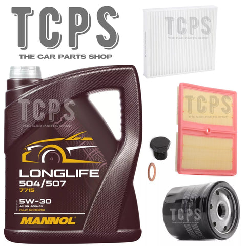 5L MANNOL 7715 & AIR OIL CABIN FILTER SERVICE KIT FOR VW POLO MK5 1.0 TSI MK6