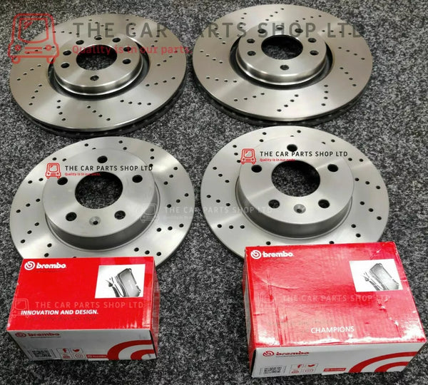 FOR VAUXHALL ASTRA H MK5 1.9 CDTI DRILLED FRONT & REAR BRAKE DISCS + BREMBO PADS