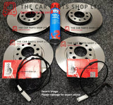 FOR BMW 118D E87 FRONT & REAR BRAKE DISCS & PREMIUM TRW PADS WITH SENSORS