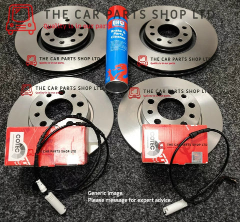 FOR BMW 118D E87 FRONT & REAR BRAKE DISCS & PREMIUM TRW PADS WITH SENSORS