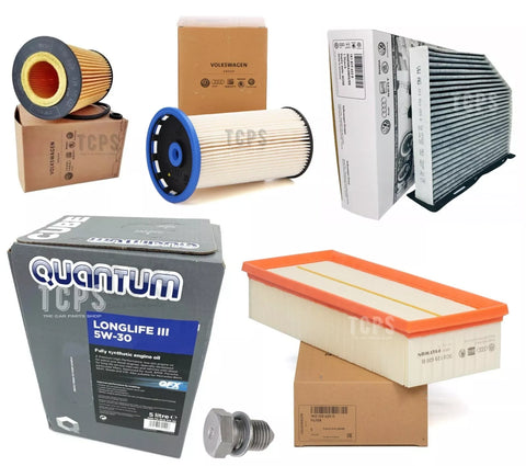 FOR VW SHARAN 2.0 TDI MK2 GENUINE SERVICE KIT WITH 5L QUANTUM 5W30 LONGLIFE 3