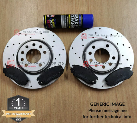 FOR AUDI S3 2.0 8V MK3 2012> DRILLED FRONT BRAKE DISCS 340MM + PADS BRAND NEW