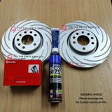 FOR VW CARAVELLE 2.0 TDI 10-15 GROOVED FRONT BRAKE DISCS & BREMBO PADS