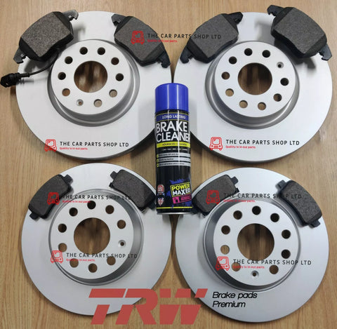 FOR VW CADDY MK3 2.0 2004-2012 FRONT AND REAR DISCS + ALL ROUND TRW PADS NEW