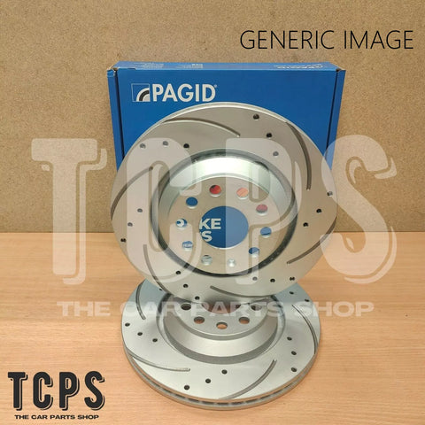 FOR AUDI S3 2.0 8V MK3 2012+ DRILLED & GROOVED REAR DISCS PAGID COATED 310MM