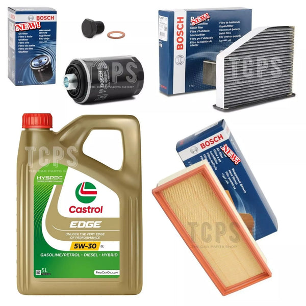 5L CASTROL, AIR OIL CABIN BOSCH SERVICE KIT FOR VW PASSAT 1.8 TFSI MK6 PETROL