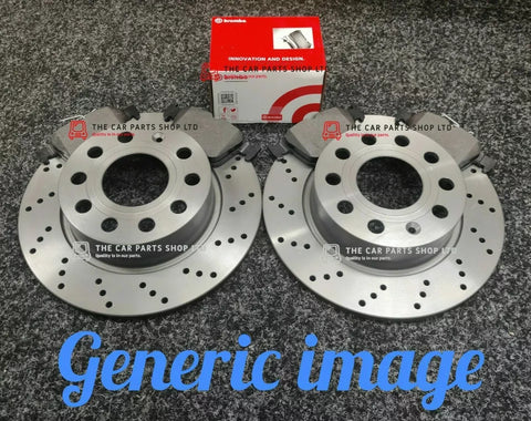 TO FIT SKODA FABIA TDI VRS MK1 REAR DRILLED BRAKE DISCS 232MM WITH BREMBO PADS