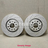 FITS VW GOLF R MK7 2013> FRONT FULLY COATED DRILLED & GROOVED DISCS 340MM