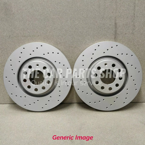 FITS VW GOLF R MK7 2013> FRONT FULLY COATED DRILLED & GROOVED DISCS 340MM