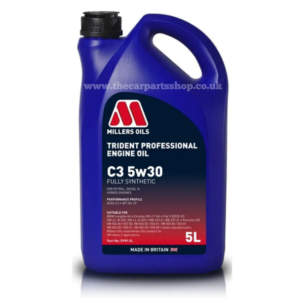 5 Litres Millers Trident 5w30 Motor Oil