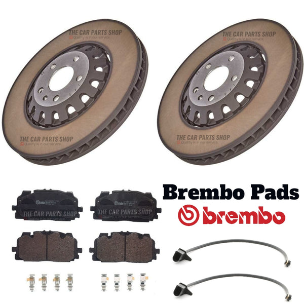 For Audi Q7 3.0 TDi MK2 Front Brake discs 375mm & Brembo pads + Two Sensors